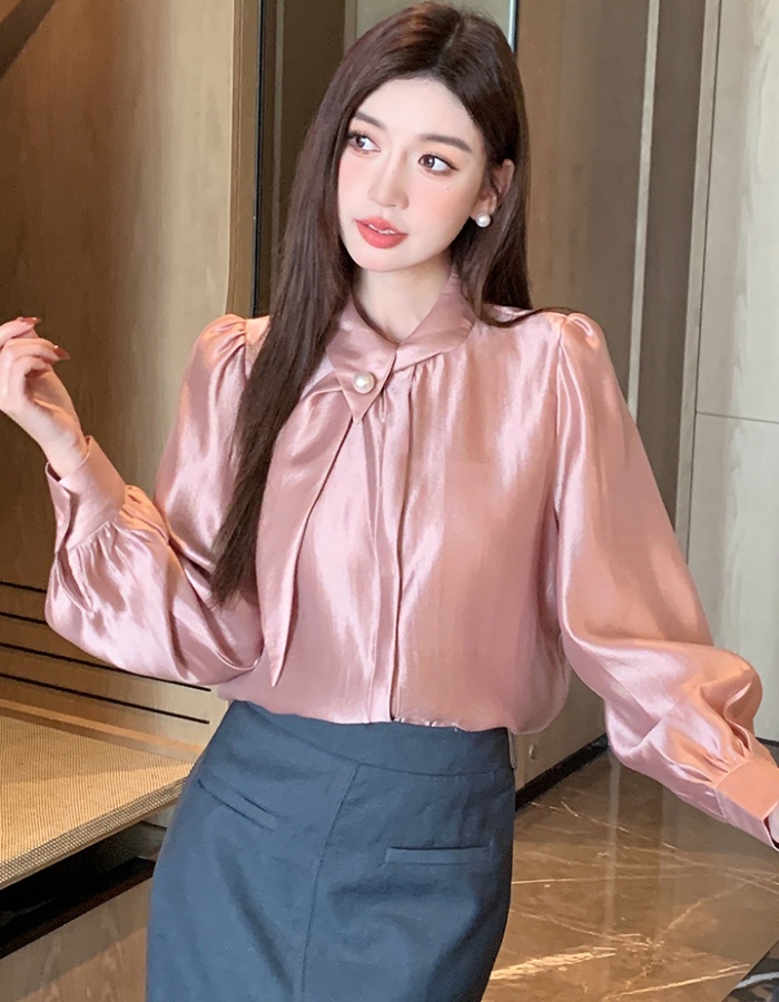 Long sleeve all-match shirt Korean style small shirt