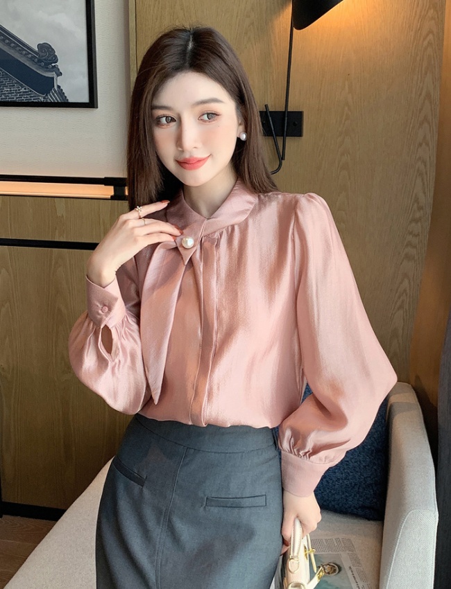 Long sleeve all-match shirt Korean style small shirt