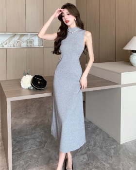 Half high collar sleeveless dress temperament vest for women