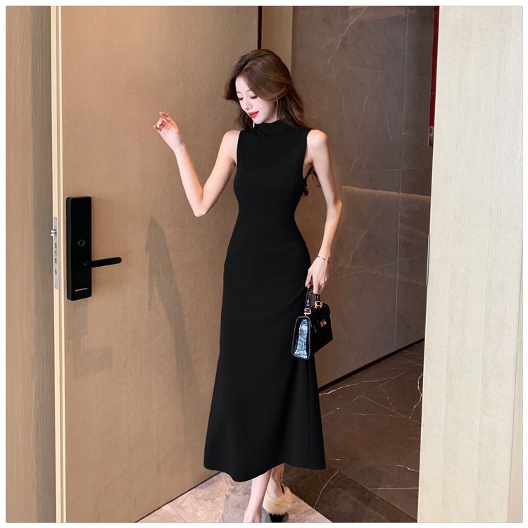 Half high collar sleeveless dress temperament vest for women