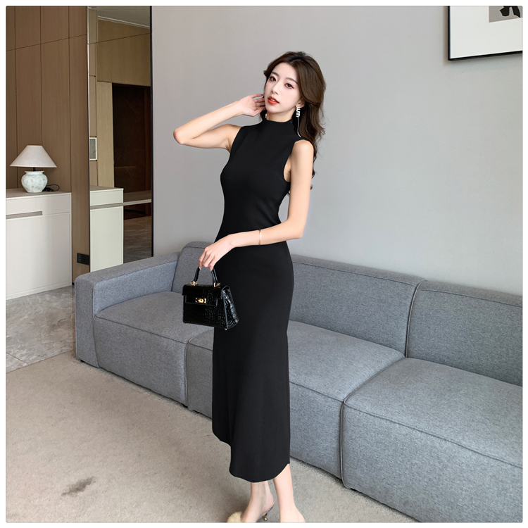 Half high collar sleeveless dress temperament vest for women