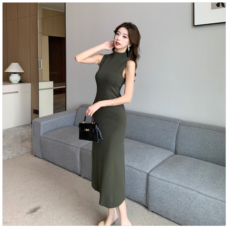 Half high collar sleeveless dress temperament vest for women