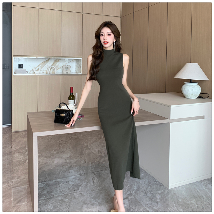 Half high collar sleeveless dress temperament vest for women