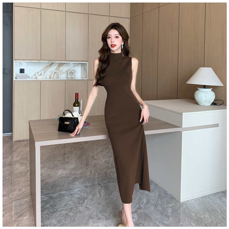 Half high collar sleeveless dress temperament vest for women