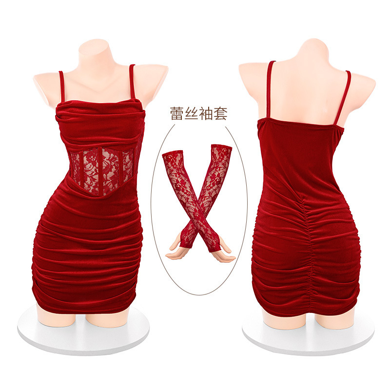 Package hip Sexy underwear wears outside night dress