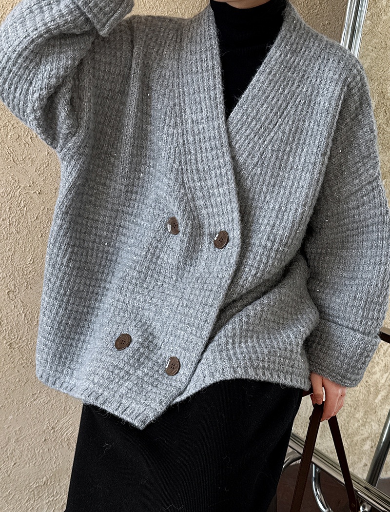 Knitted loose cardigan lazy autumn and winter coat