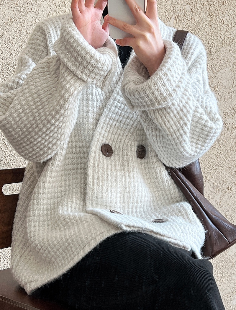 Knitted loose cardigan lazy autumn and winter coat