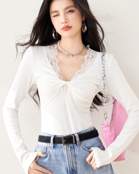 V-neck enticement sweater slim tops for women