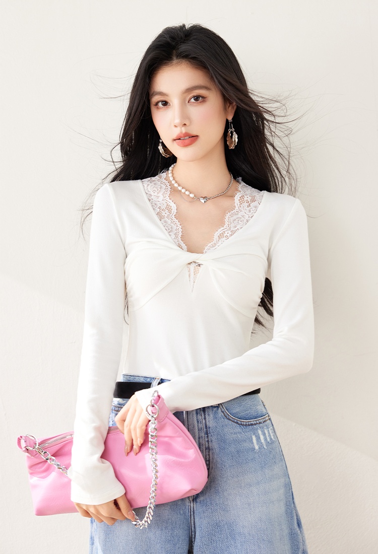 V-neck enticement sweater slim tops for women