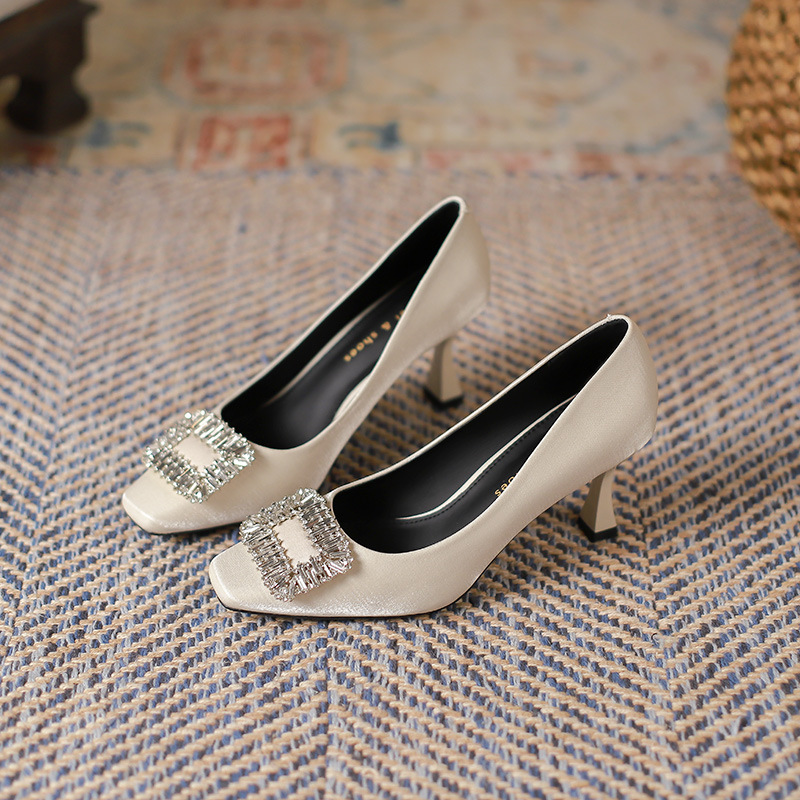 Korean style high-heeled shoes pure shoes for women