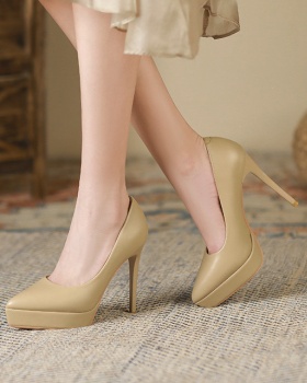 High-heeled platform pure shoes for women