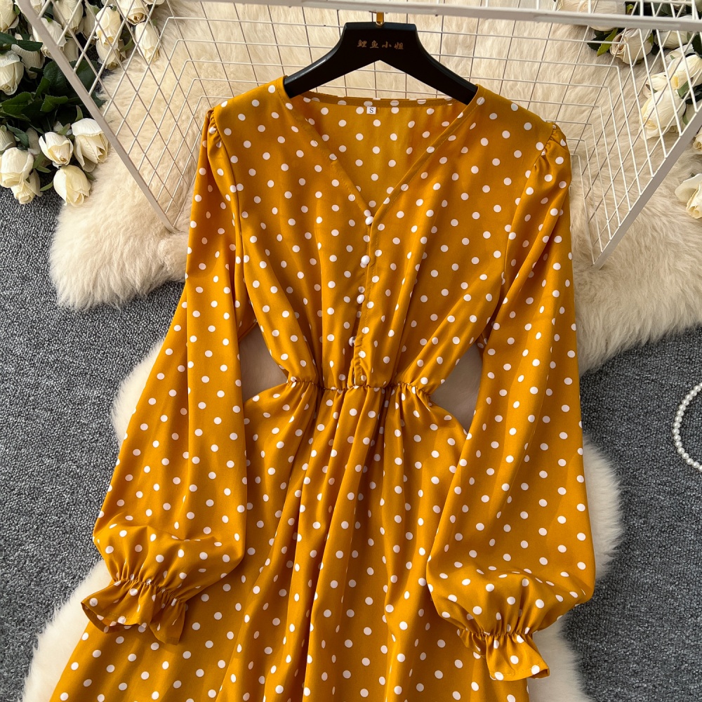 Long sleeve split long dress chiffon dress for women