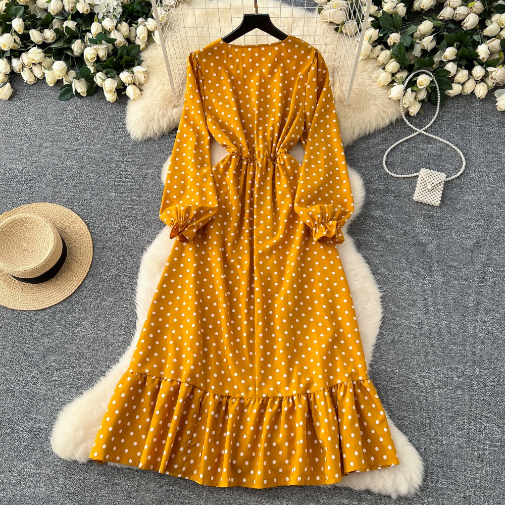 Long sleeve split long dress chiffon dress for women