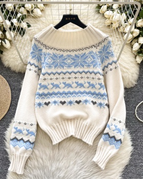 Winter retro romantic sweater temperament knitted tops