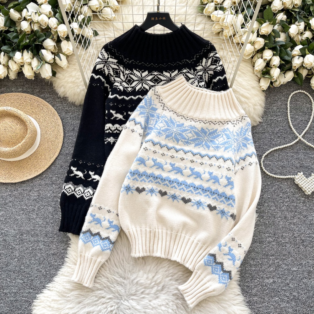 Winter retro romantic sweater temperament knitted tops