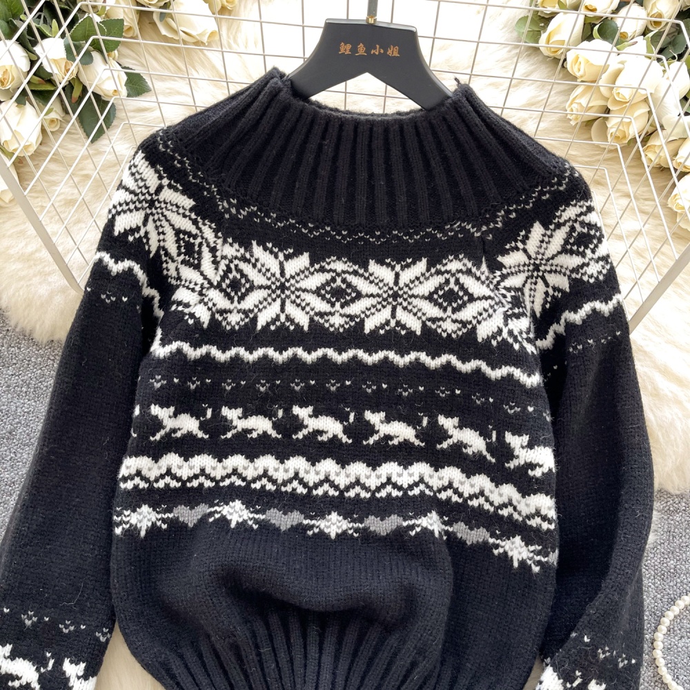 Winter retro romantic sweater temperament knitted tops