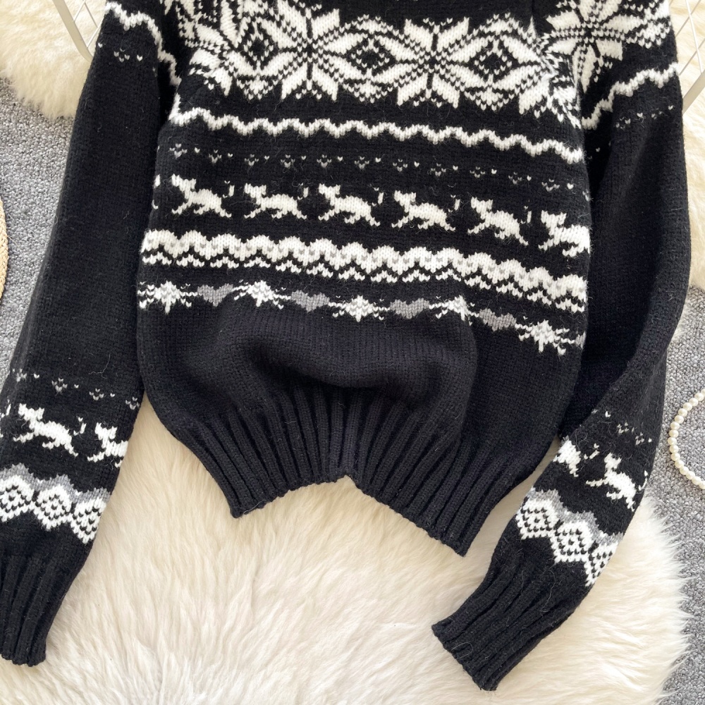 Winter retro romantic sweater temperament knitted tops