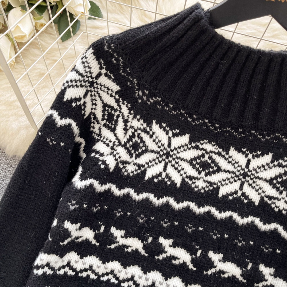 Winter retro romantic sweater temperament knitted tops