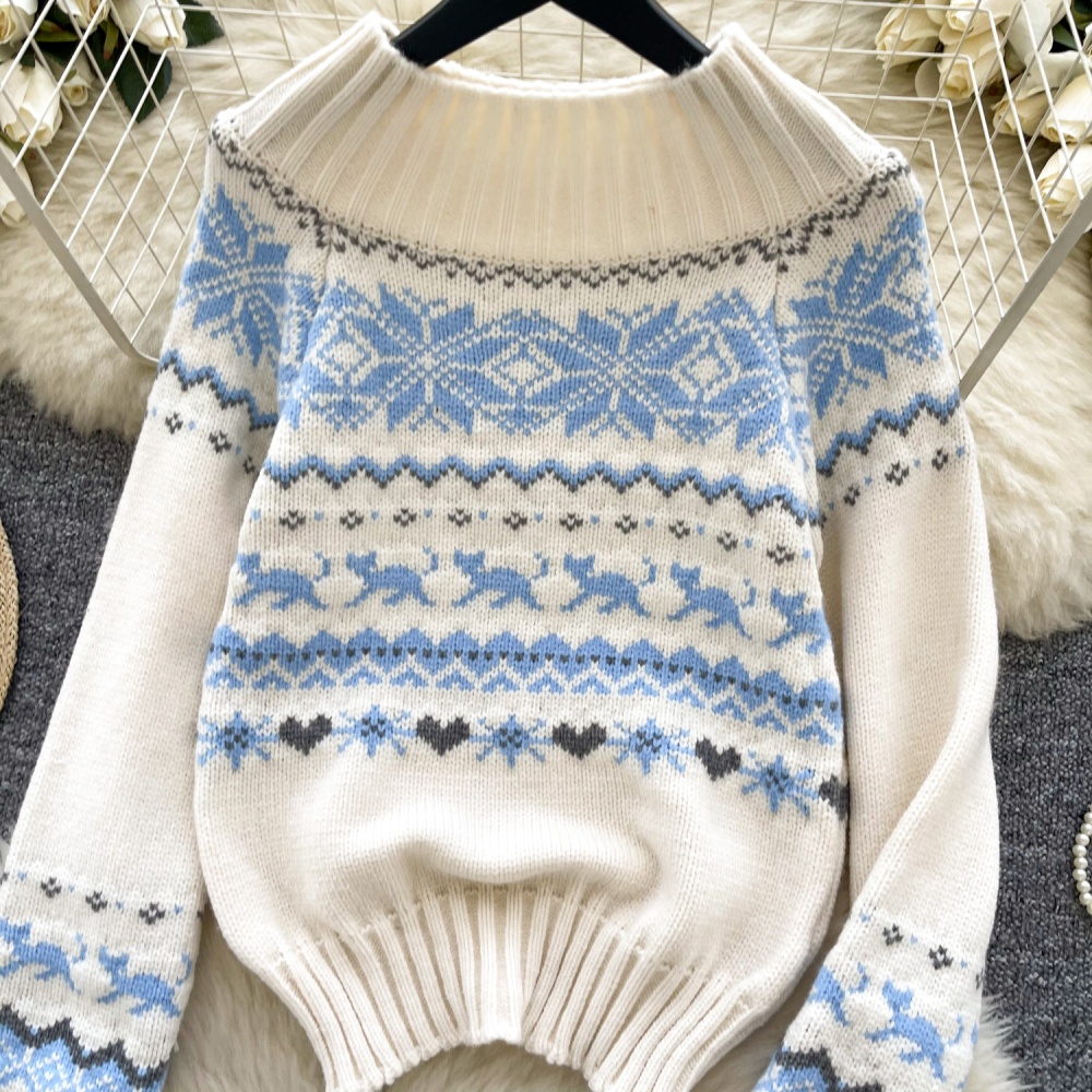 Winter retro romantic sweater temperament knitted tops