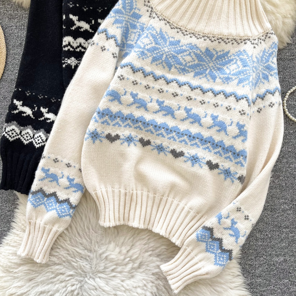 Winter retro romantic sweater temperament knitted tops