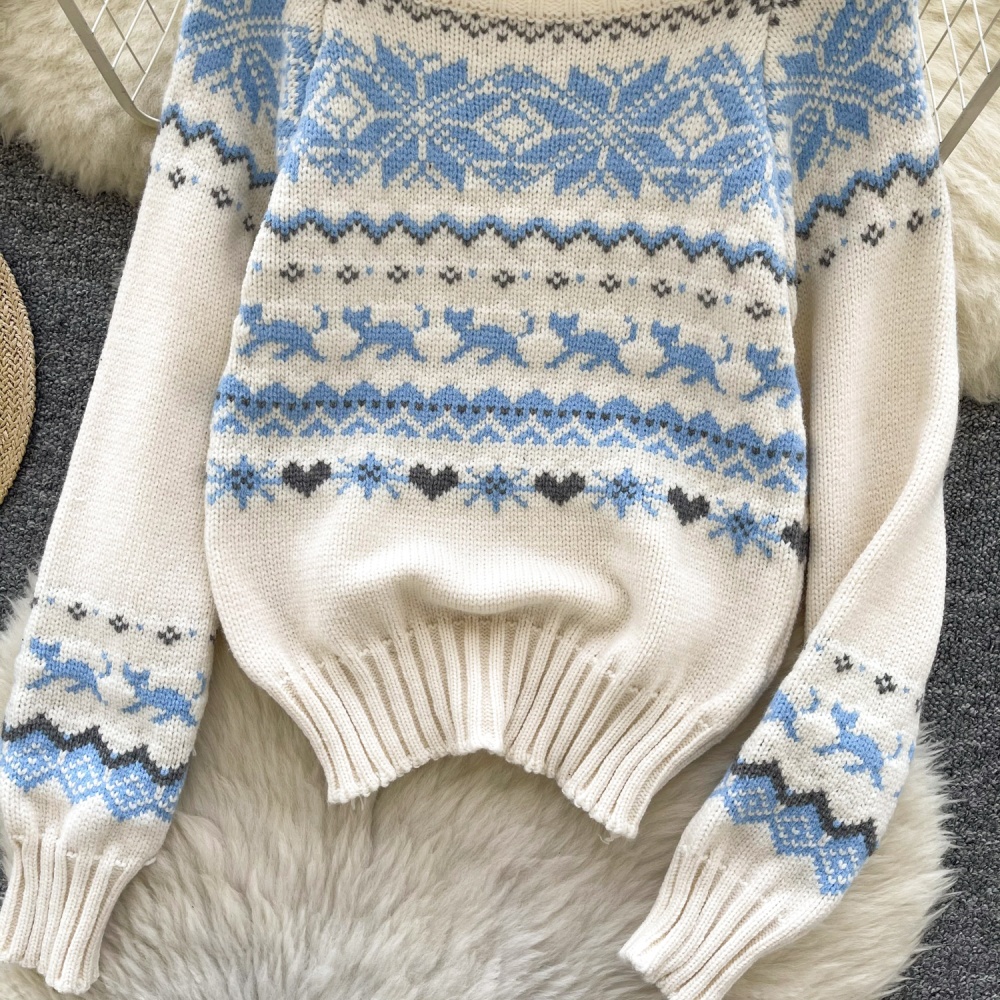 Winter retro romantic sweater temperament knitted tops