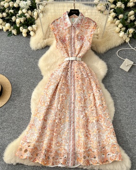 Sleeveless long dress France style dress for women