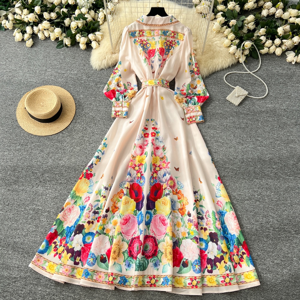 Light luxury belt long dress for women