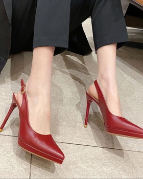 Fine-root temperament shoes simple pointed high-heeled shoes