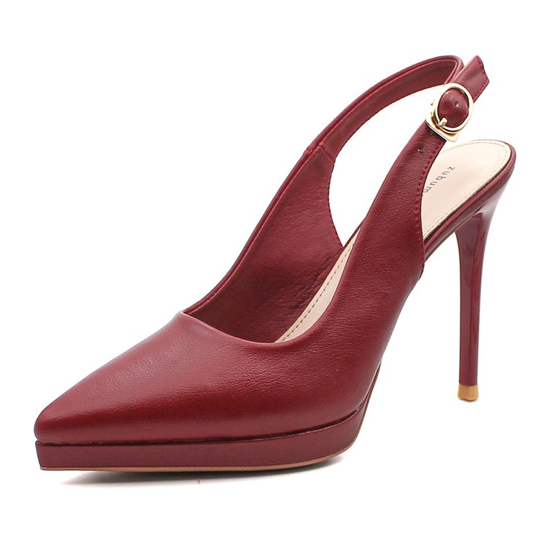 Fine-root temperament shoes simple pointed high-heeled shoes