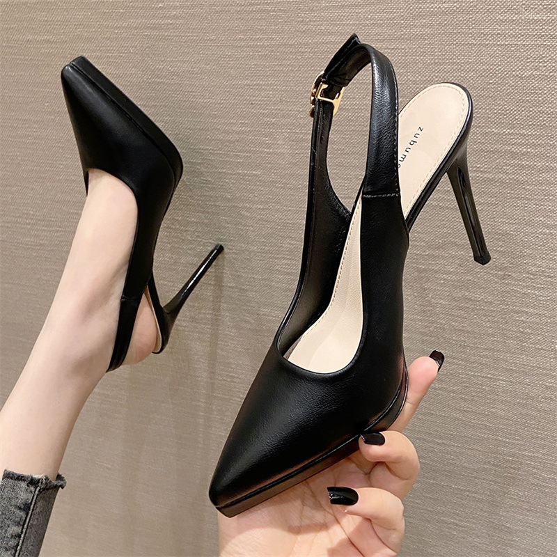 Fine-root temperament shoes simple pointed high-heeled shoes