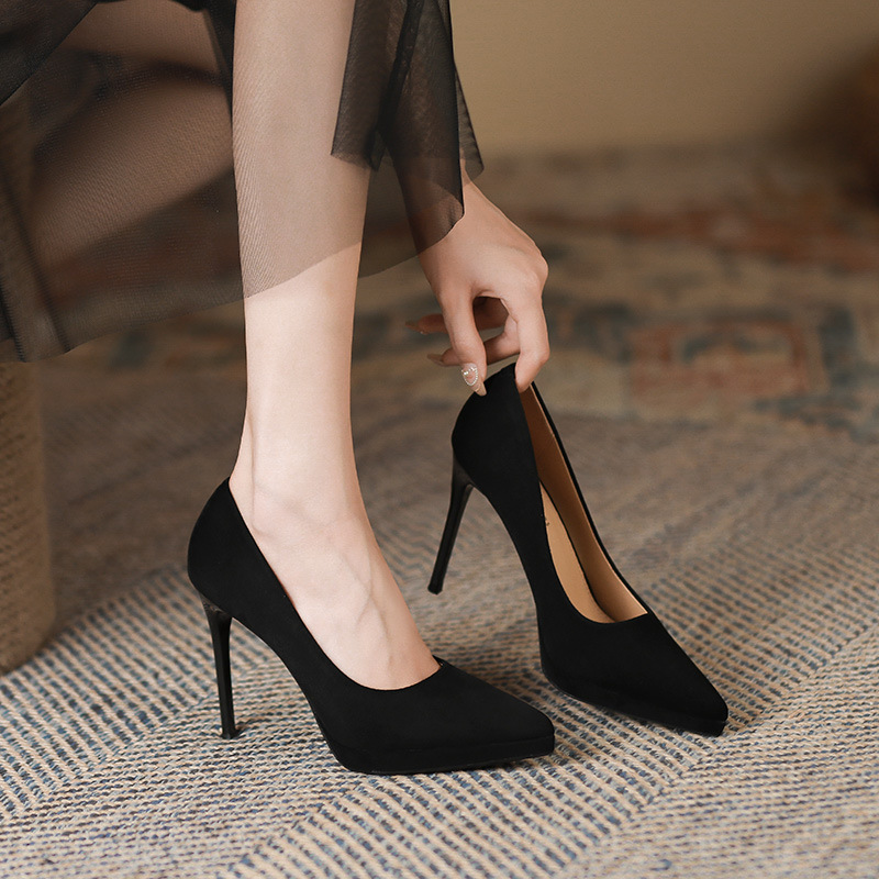 Fine-root high-heeled shoes broadcloth shoes for women