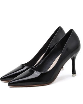 Black shoes Korean style high-heeled shoes for women