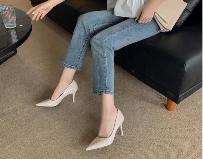 Black shoes Korean style high-heeled shoes for women