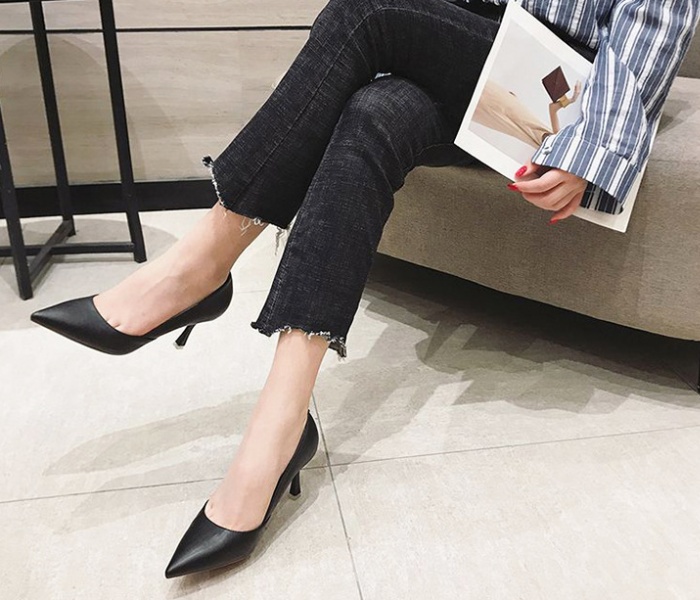 Profession all-match black elegant high-heeled shoes