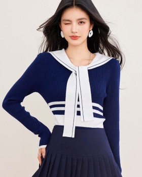 Navy style show young tops playful small shirt