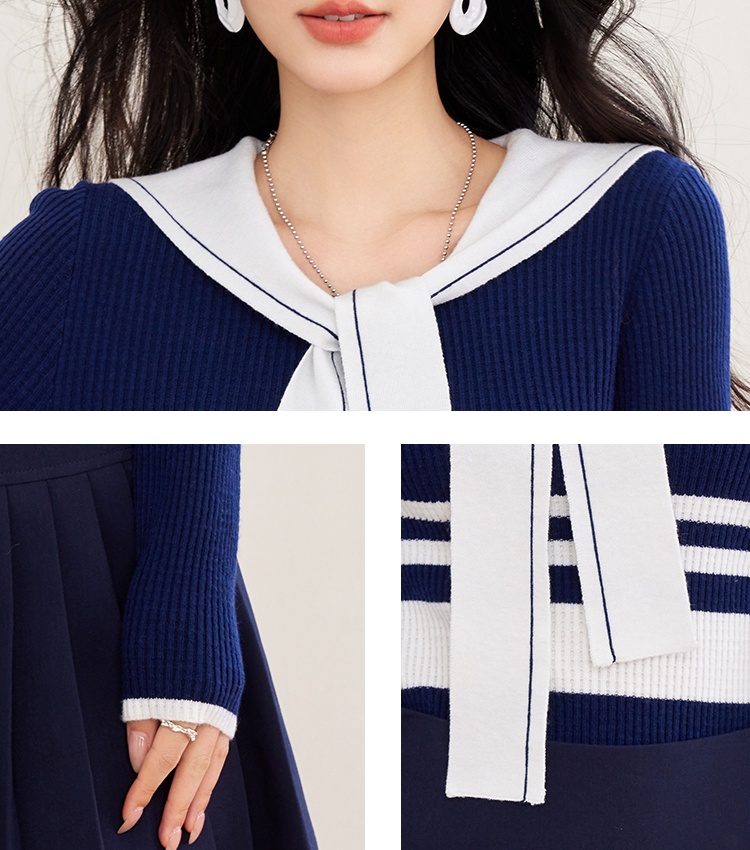 Navy style show young tops playful small shirt