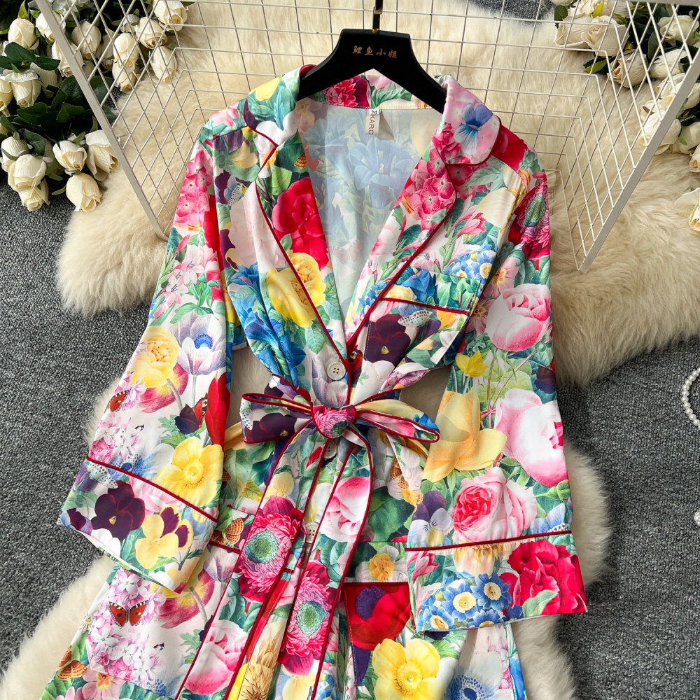 Light luxury printing business suit beautiful dress for women