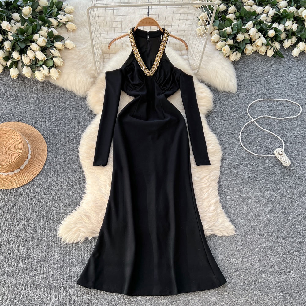 Black light luxury formal dress ladies long dress for women