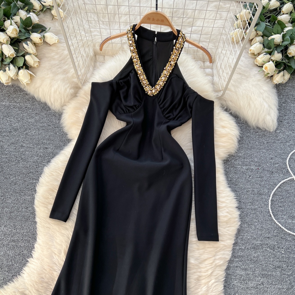 Black light luxury formal dress ladies long dress for women