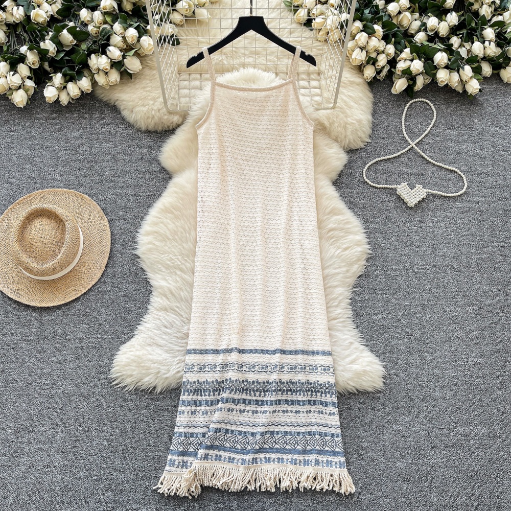 Bohemian style retro long dress vacation dress for women