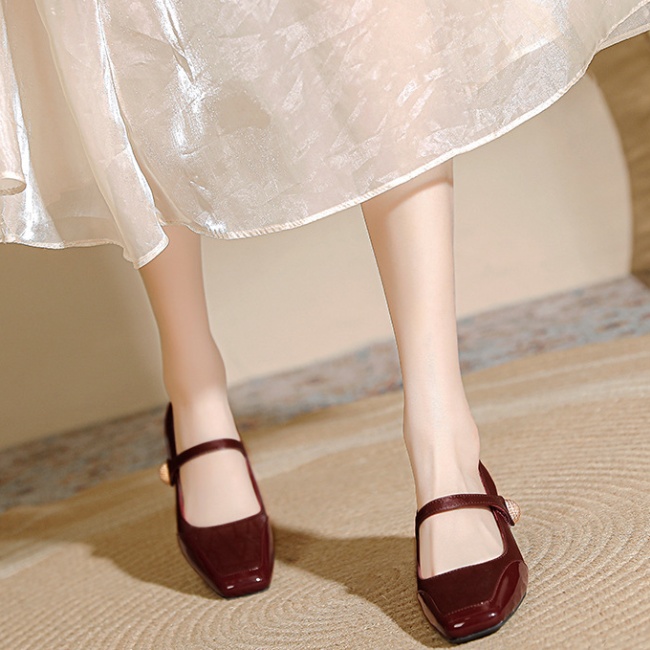 France style high-heeled shoes red wedding shoes for women