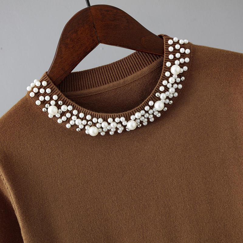 Beading sweater autumn and winter bottoming shirt for women