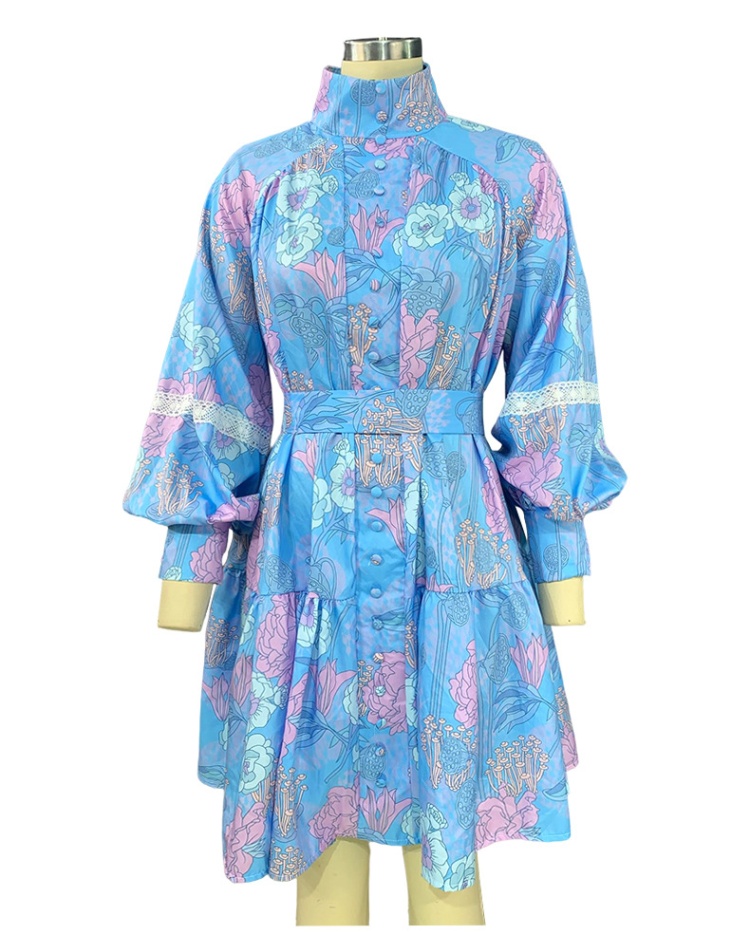 Printing fashion shirt temperament dress for women