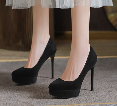 Broadcloth high-heeled shoes fine-root platform for women