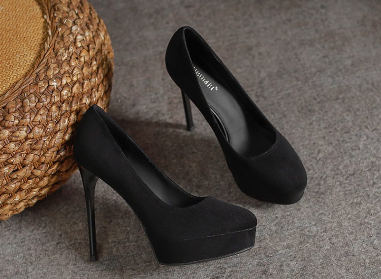 Broadcloth high-heeled shoes fine-root platform for women