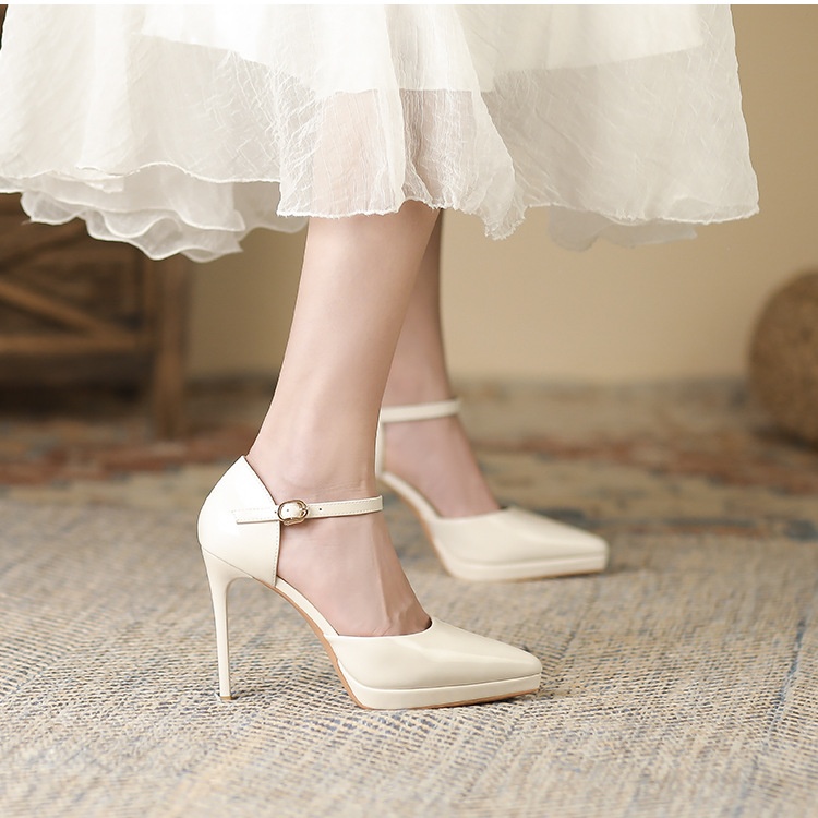 Pointed sandals high-heeled platform for women