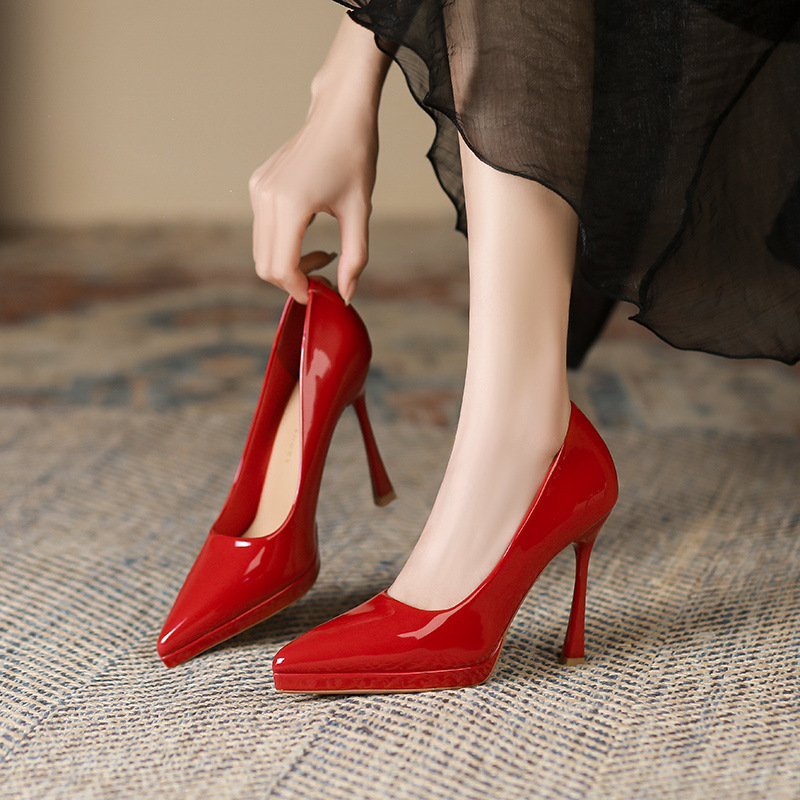 Pointed high-heeled shoes platform for women