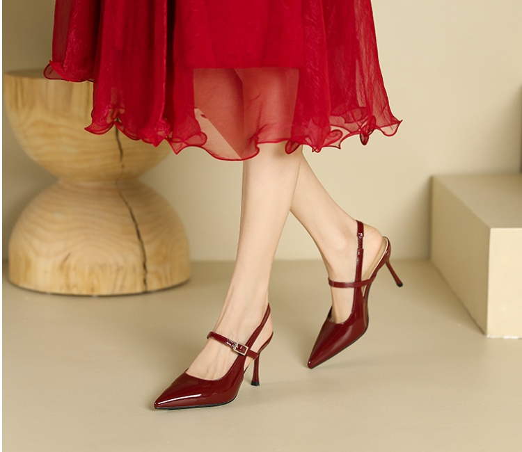 Pointed low sandals temperament high-heeled shoes for women