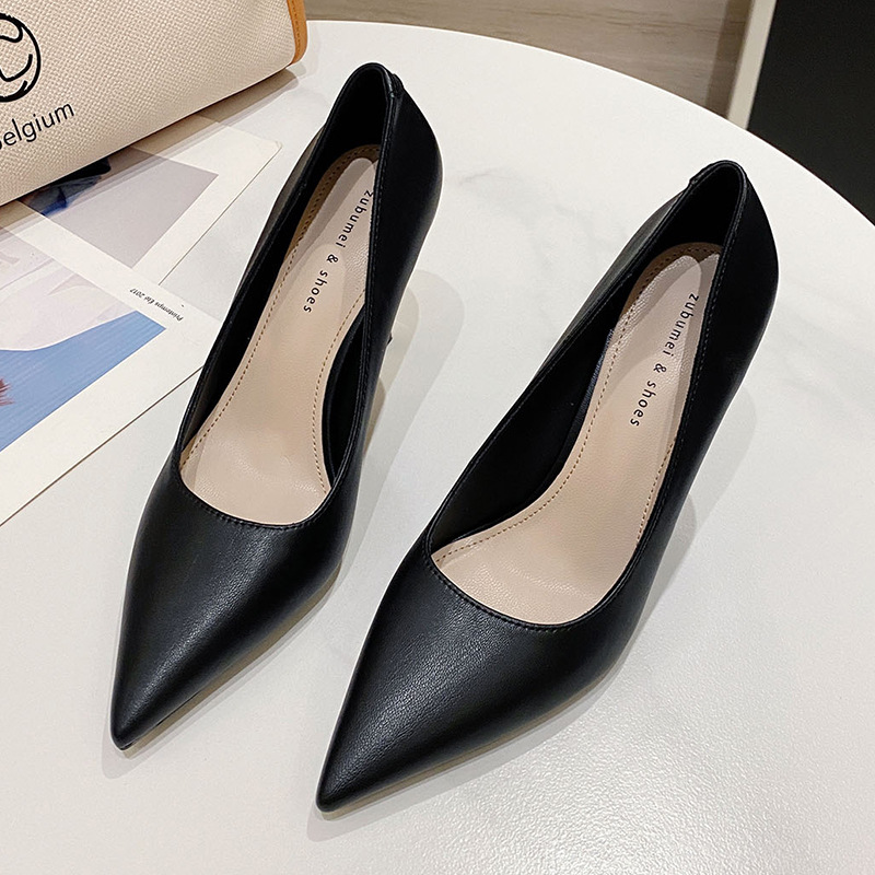 Pure fine-root high-heeled shoes pointed lady shoes for women