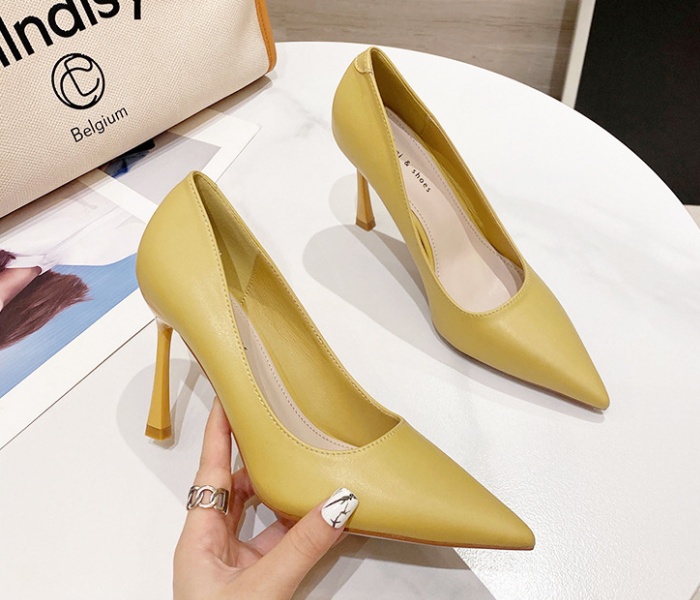 Pure fine-root high-heeled shoes pointed lady shoes for women